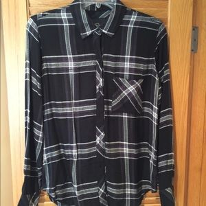Rails plaid shirt with silver thread in pattern